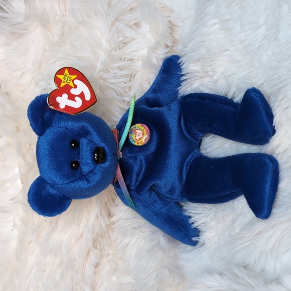 Ty Other - TY Beanie Baby CLUBBY the Royal Blue Teddy Bear